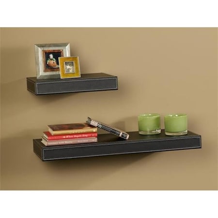 Amore Designs Amore Designs LTHR24BK Leather Shelving Black; 10 x 24 in. LTHR24BK